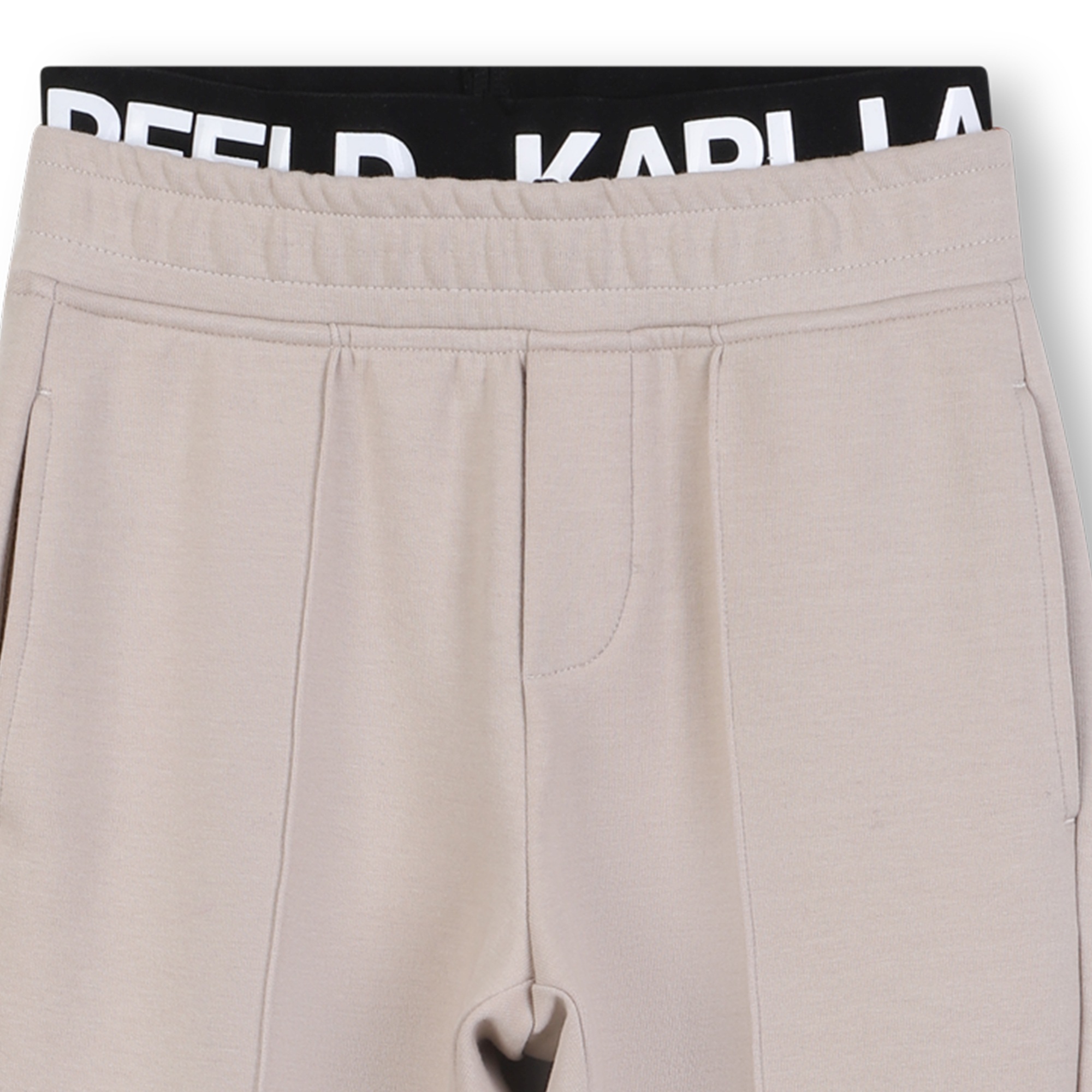 Beżowe spodnie z chłopięcej kolekcji Karl Lagerfeld Z30633/211 - obrazek 4