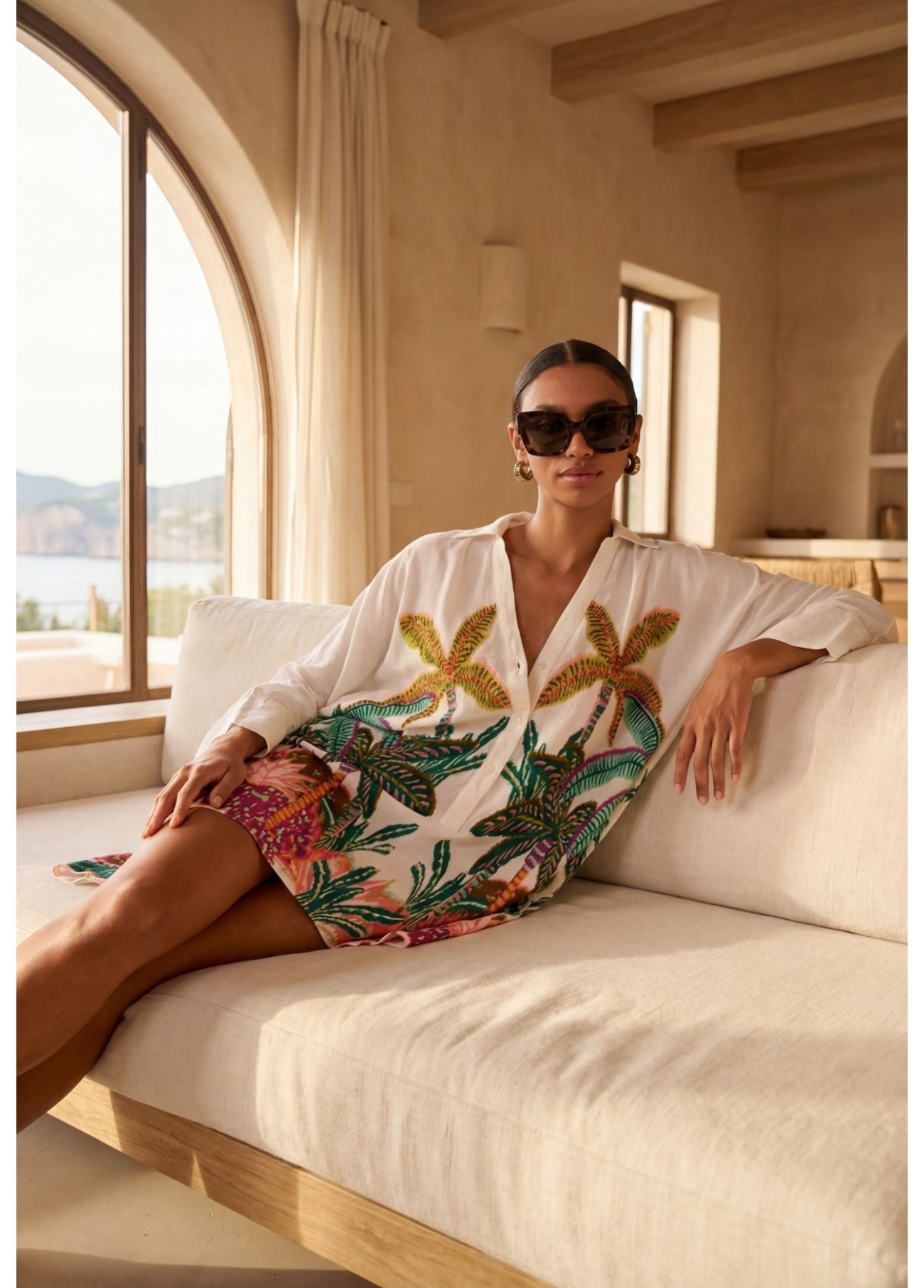 Sukienka koszulowa Lola Casademunt – tropikalna elegancja na lato LS2615014 - obrazek 2