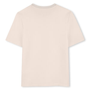 Beżowy t-shirt chłopięcy BOSS – bawełniana koszulka premium z minimalistycznym logo J52986/21C