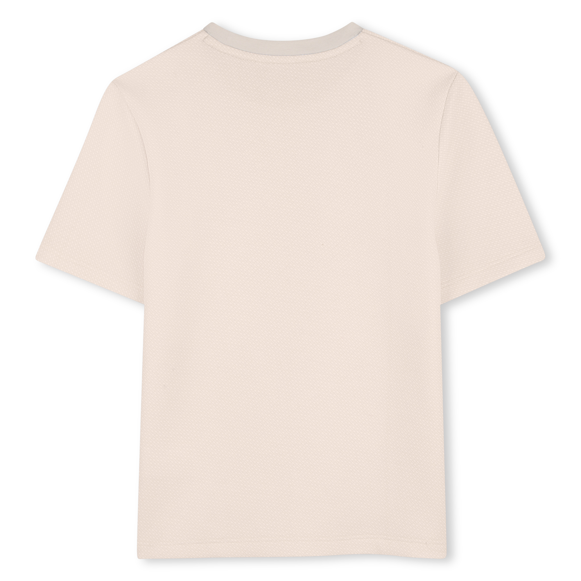 Beżowy t-shirt chłopięcy BOSS – bawełniana koszulka premium z minimalistycznym logo J52986/21C - obrazek 2