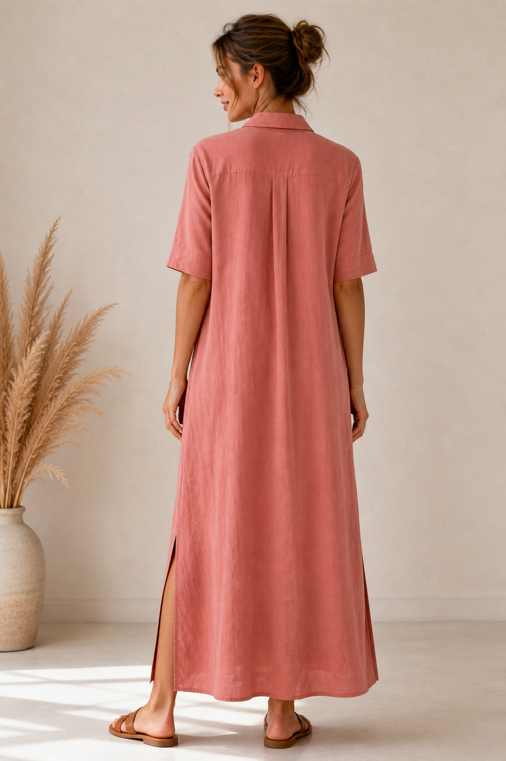 Sukienka maxi z lnu i wiskozy SOAKED – naturalna elegancja i komfort na co dzień 30409139/171514 - obrazek 2