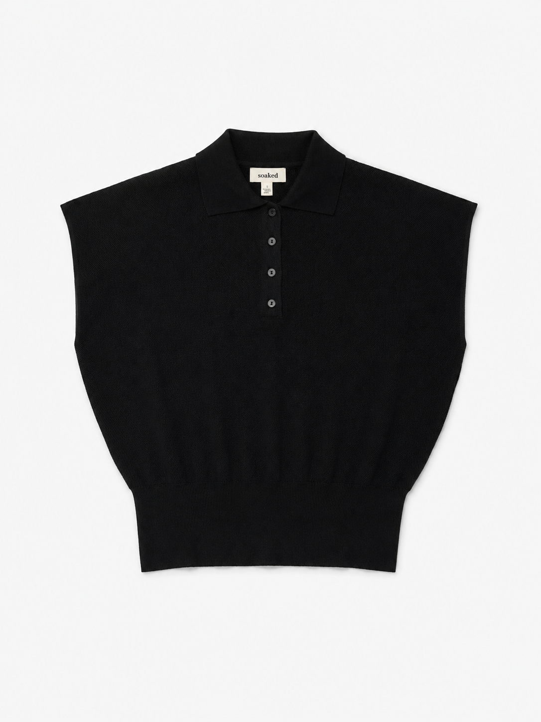 Czarna bluzka polo Soaked in Luxury – nowoczesna klasyka w skandynawskim stylu 30409173/194008 - obrazek 3