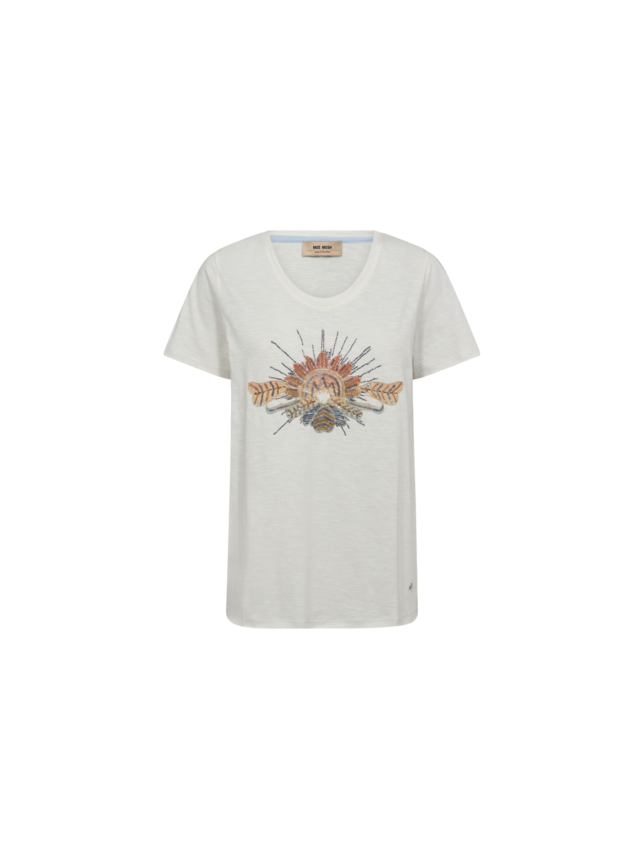 T-shirt damski MOS MOSH – stylowy basic z ozdobnym nadrukiem 180110 - obrazek 3