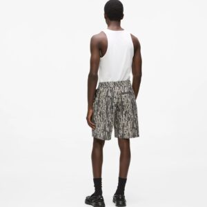 Karl Lagerfeld Jeans Męskie Spodenki z Monogramowym Printem – Czarne B2M10053