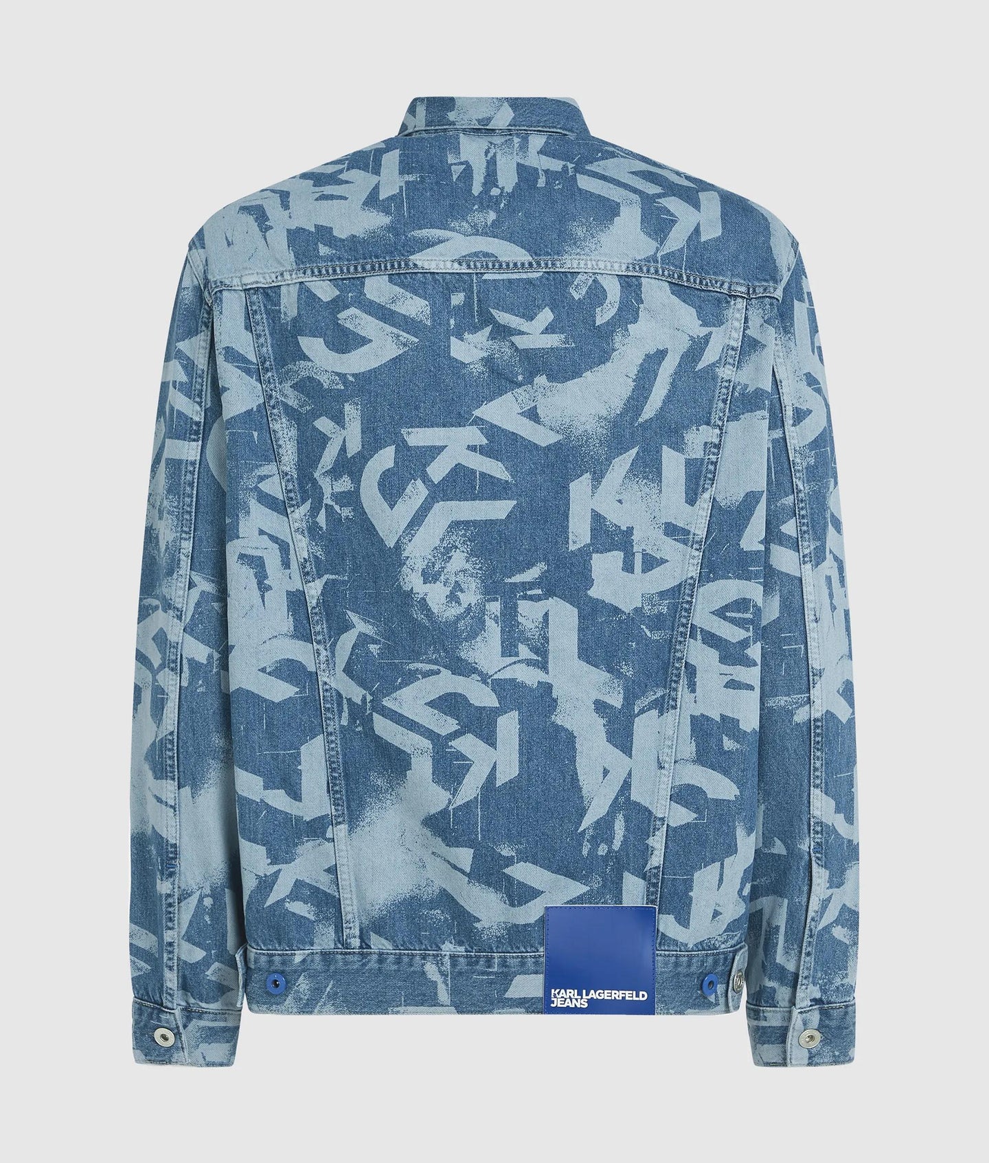 Karl Lagerfeld Jeans Kurtka Dżinsowa Męska z Printem – Niebieska B2M14025 - obrazek 6