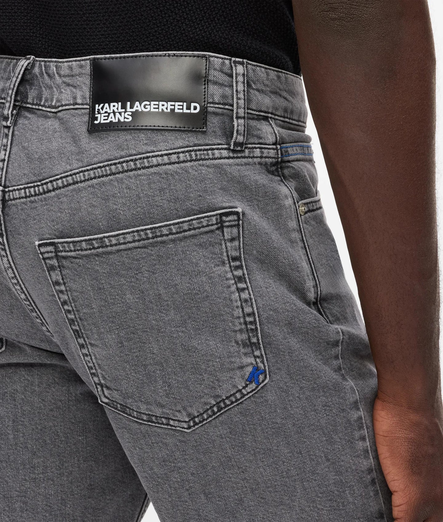 Karl Lagerfeld Jeans Męskie Spodenki Dżinsowe – Szare B2M10050 - obrazek 4