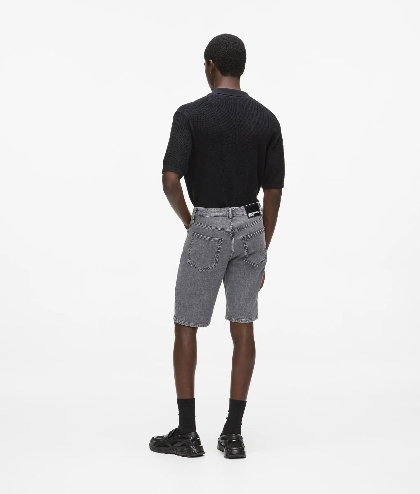 Karl Lagerfeld Jeans Męskie Spodenki Dżinsowe – Szare B2M10050 - obrazek 3