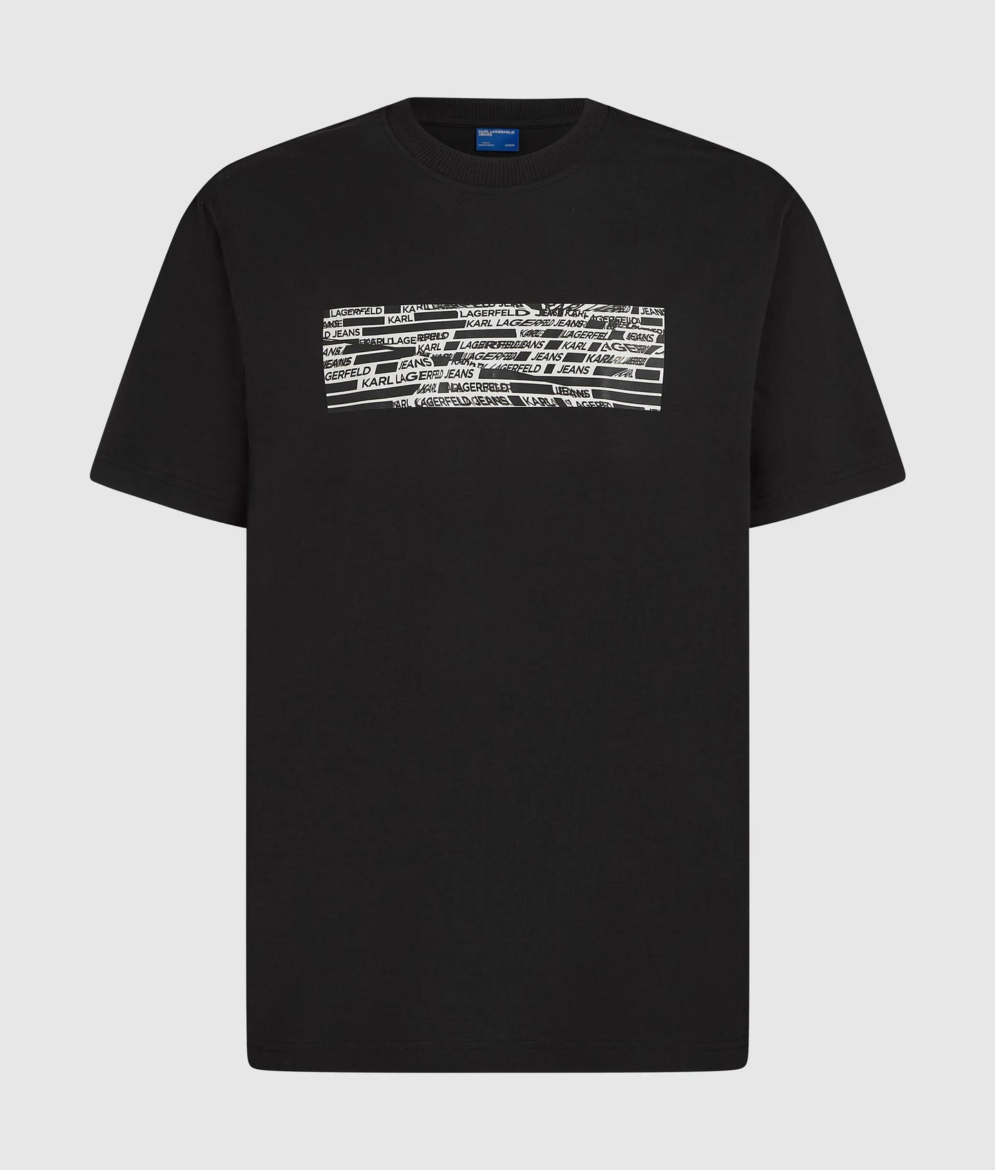 Karl Lagerfeld Jeans Męski T-shirt – Czarny z Logo Print B2M17053 - obrazek 5