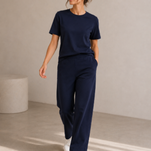 T-shirt damski Soaked – granatowy, klasyczny basic premium 30409325