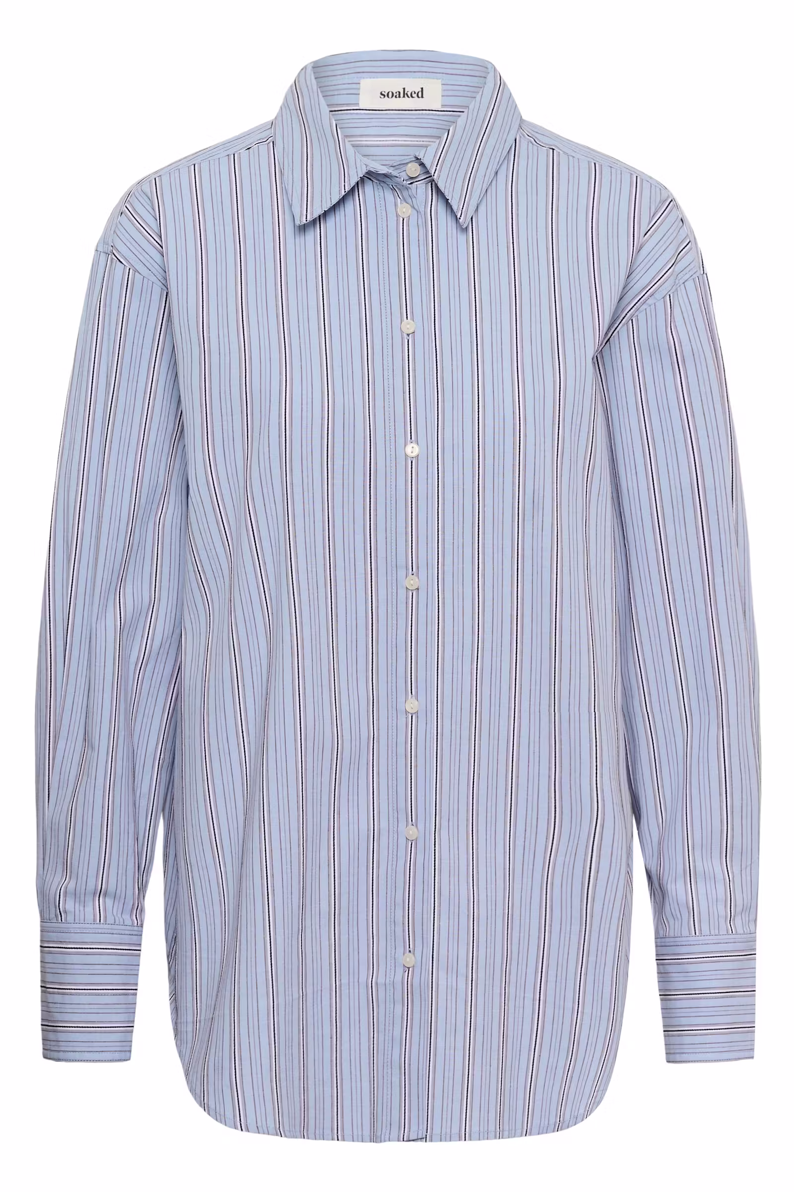Koszula damska Soaked – błękitna w paski, oversize 30409340 - obrazek 6