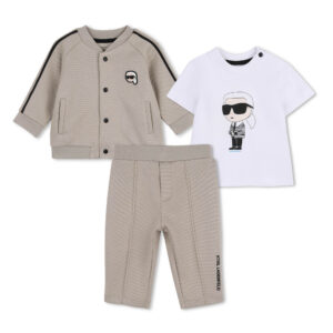 Trzyczęściowy zestaw niemowlęcy Karl Lagerfeld – bluza, t-shirt i spodnie dla chłopca Z31071/211