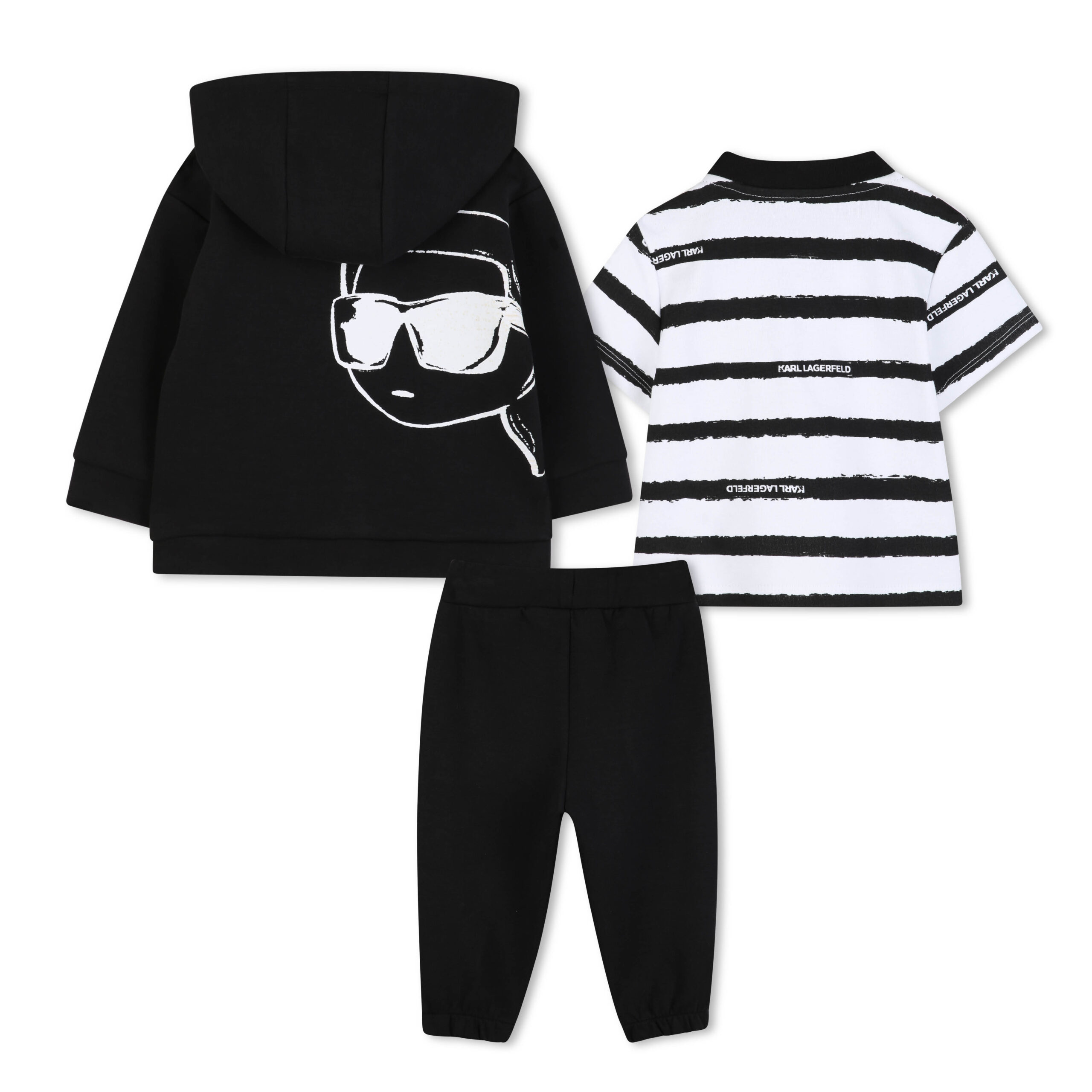 Trzyczęściowy komplet niemowlęcy Karl Lagerfeld – bluza, t-shirt i spodnie dla chłopca Z31073/09B - obrazek 2