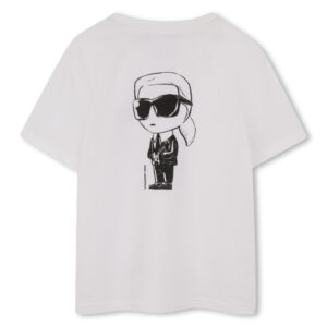 T-shirt chłopięcy Karl Lagerfeld biały – designerska koszulka z kultowym motywem IKONIK Z31103/10P