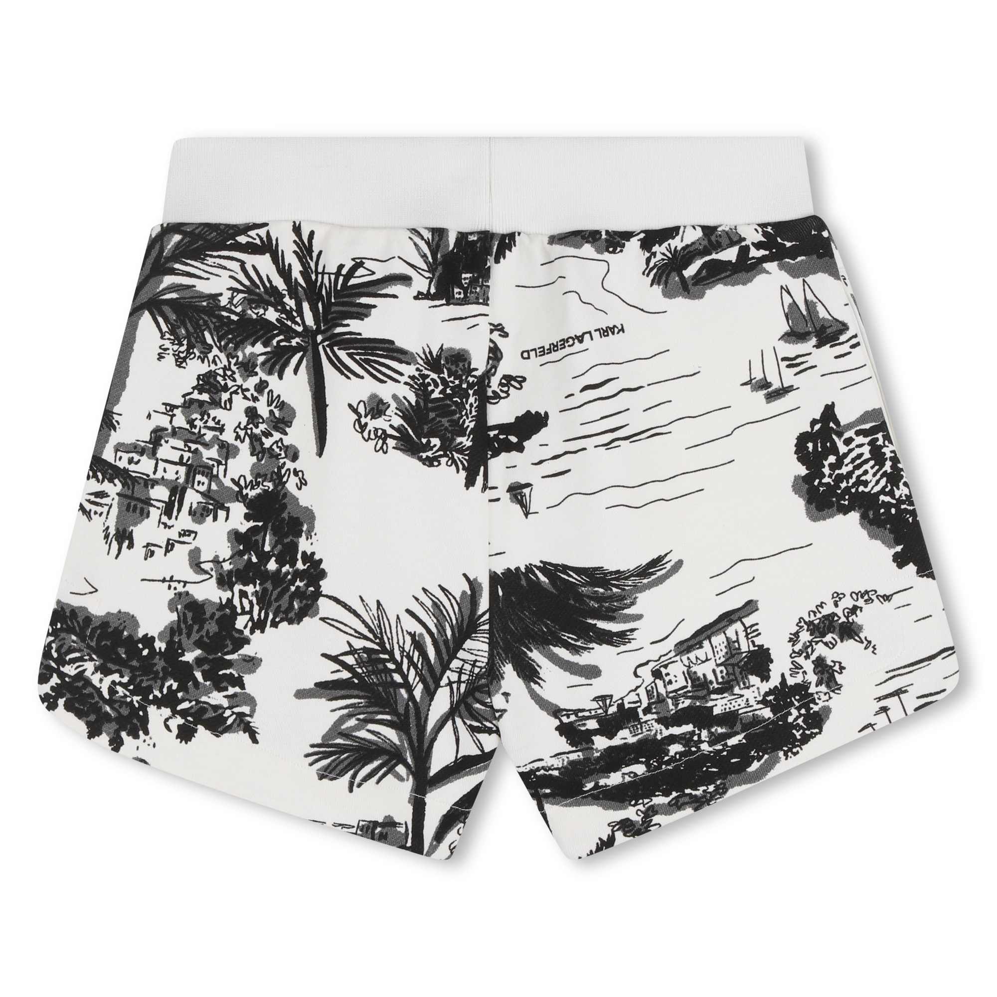 Karl Lagerfeld Kids – dziewczęce spodenki z nadrukiem krajobrazu Z31125/N70 - obrazek 3