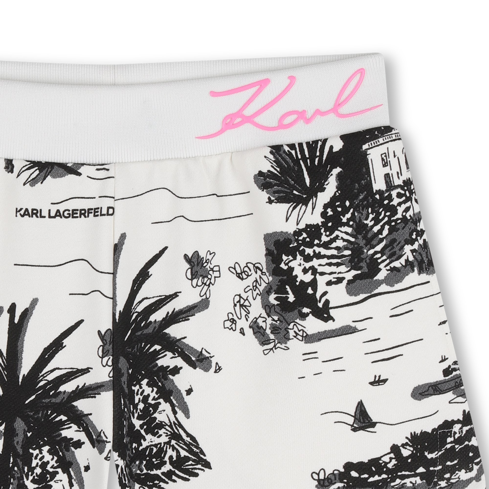 Karl Lagerfeld Kids – dziewczęce spodenki z nadrukiem krajobrazu Z31125/N70 - obrazek 4