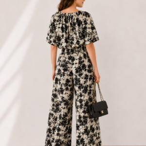 Bluzka Soaked – damska bluzka z wiskozy w czarno-kremowy print 30409345