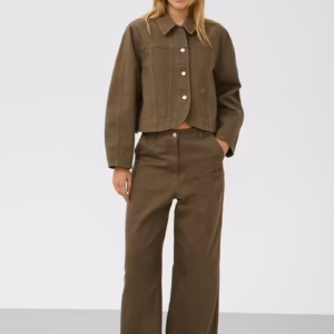 Spodnie jeansowe Soaked – szerokie spodnie damskie w kolorze khaki 30409358