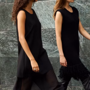 Sukienka Soaked – czarna sukienka midi z transparentnym dołem 30409374