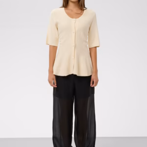Spodnie tiulowe Soaked – czarne szerokie spodnie z transparentnym efektem 30409375