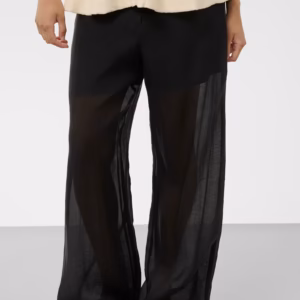 Spodnie tiulowe Soaked – czarne szerokie spodnie z transparentnym efektem 30409375