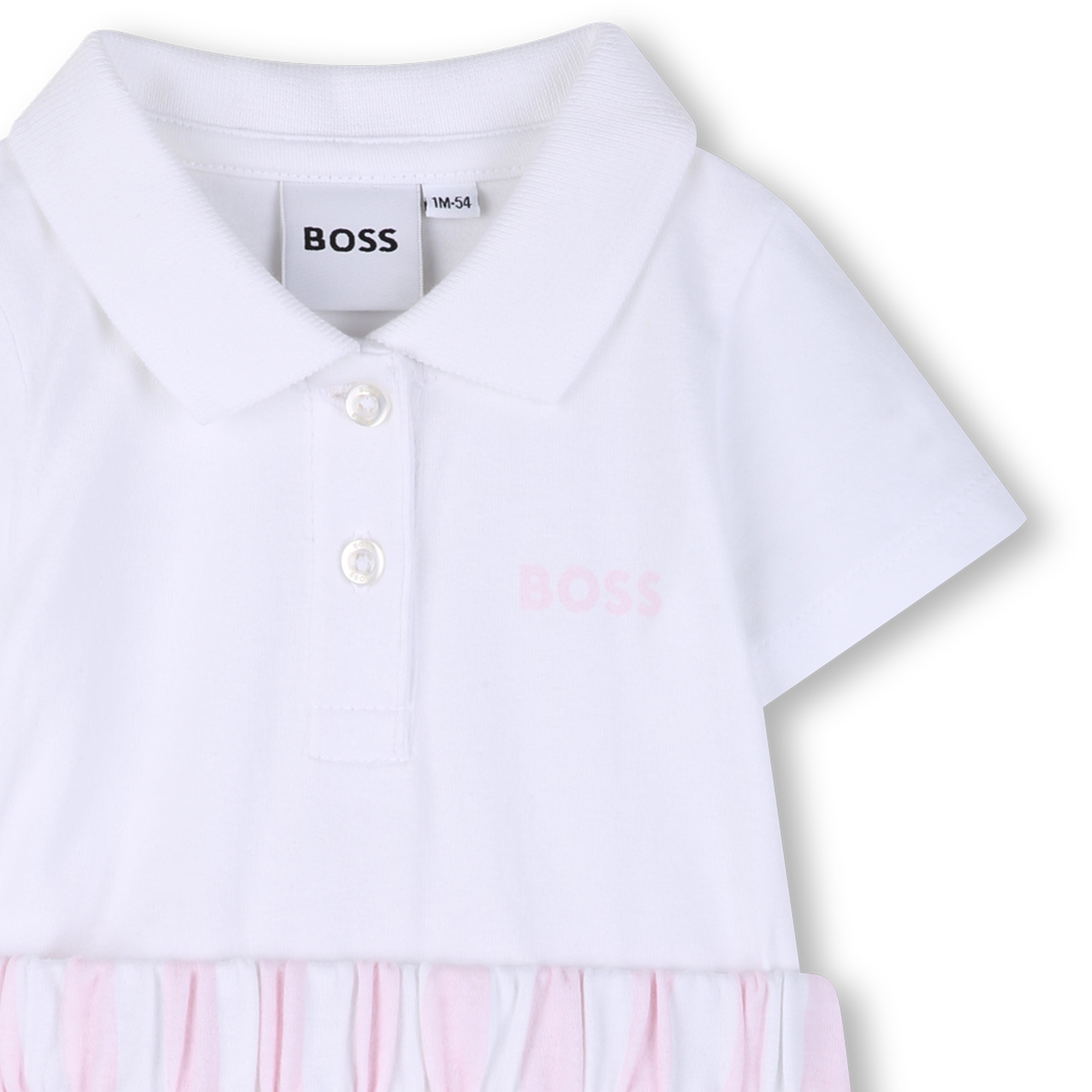 Sukienka niemowlęca BOSS z kołnierzykiem i paskami J53085 - obrazek 3