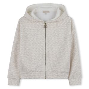 Bluza dziewczęca Michael Kors w monogram – rozpinana bluza z kapturem R30589