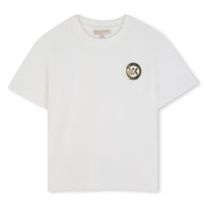 T-shirt dziewczęcy Michael Kors – biały T-shirt z logo MK R30604
