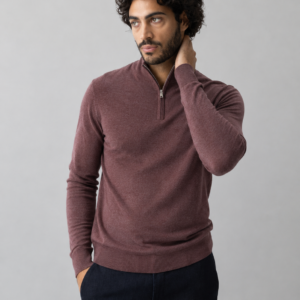 Sweter męski MOS MOSH Gallery z wełną i jedwabiem – elegancki model z zamkiem 503342