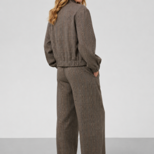 Damska kurtka bomber Soaked w drobną kratę – krótki fason 30409597