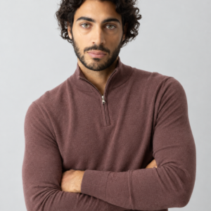 Sweter męski MOS MOSH Gallery z wełną i jedwabiem – elegancki model z zamkiem 503342