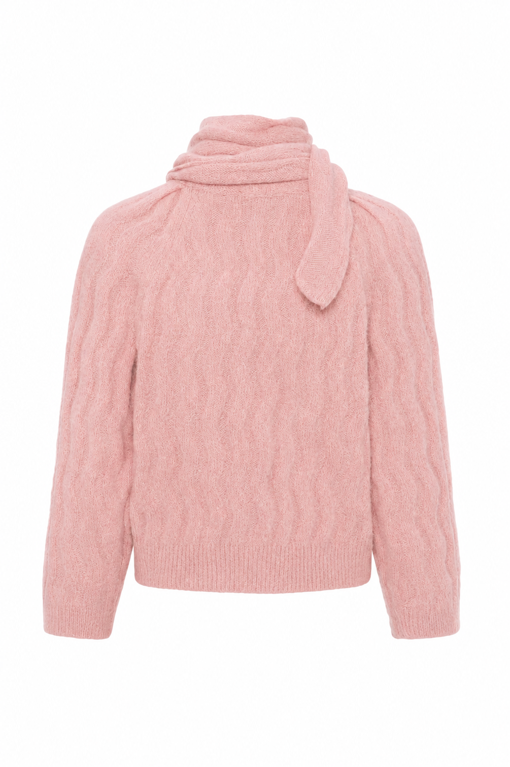Różowy sweter damski Soaked z dodatkiem wełny i ozdobnym wiązaniem 30409449 - obrazek 5