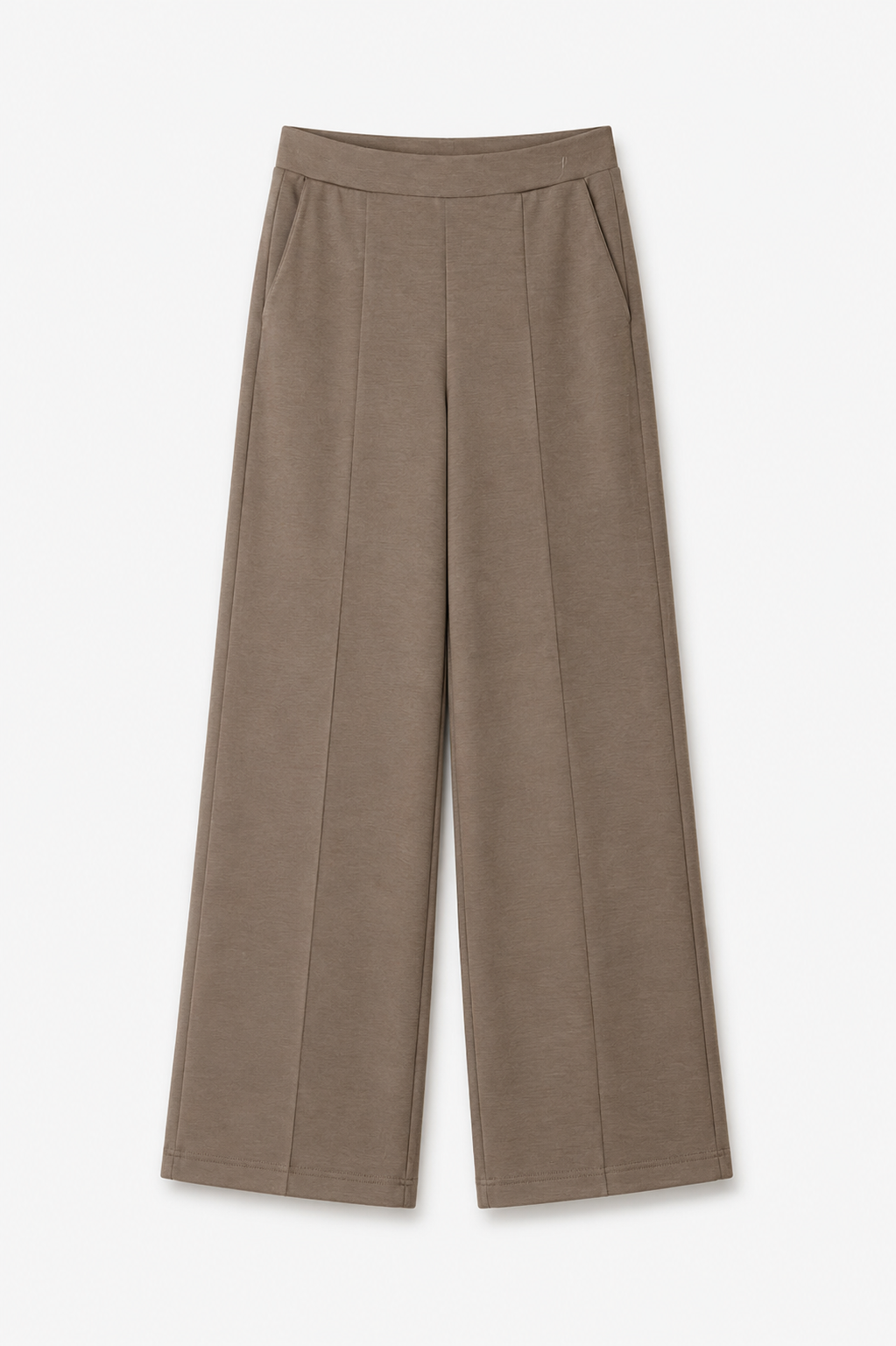 Spodnie damskie taupe z dodatkiem wiskozy Soaked – szeroki krój 30409450/181112 - obrazek 5