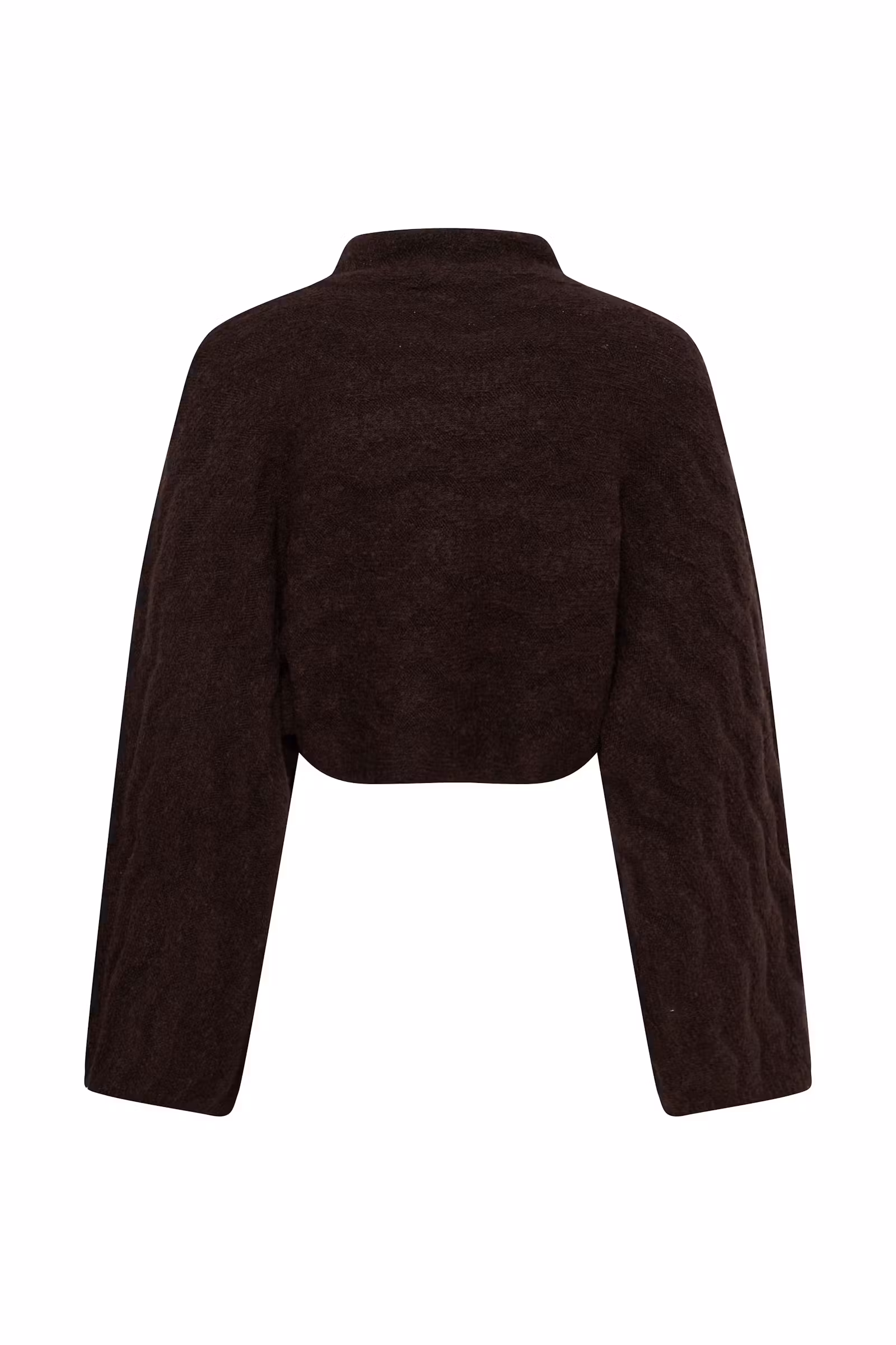 Krótki sweter damski Soaked z dodatkiem wełny – ciemnobrązowy 30409447 - obrazek 6