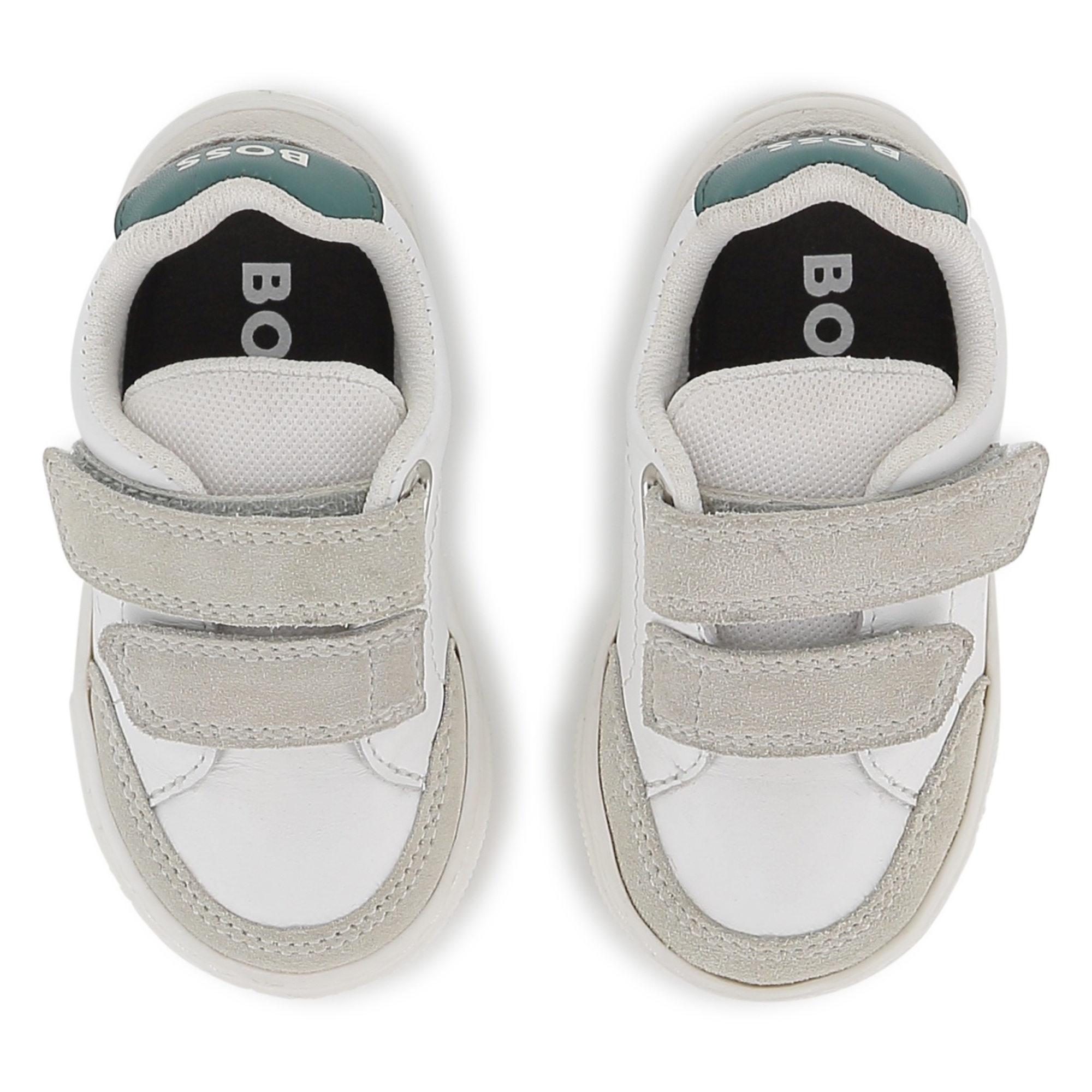 Buty chłopięce BOSS – białe sneakersy na rzepy - obrazek 3