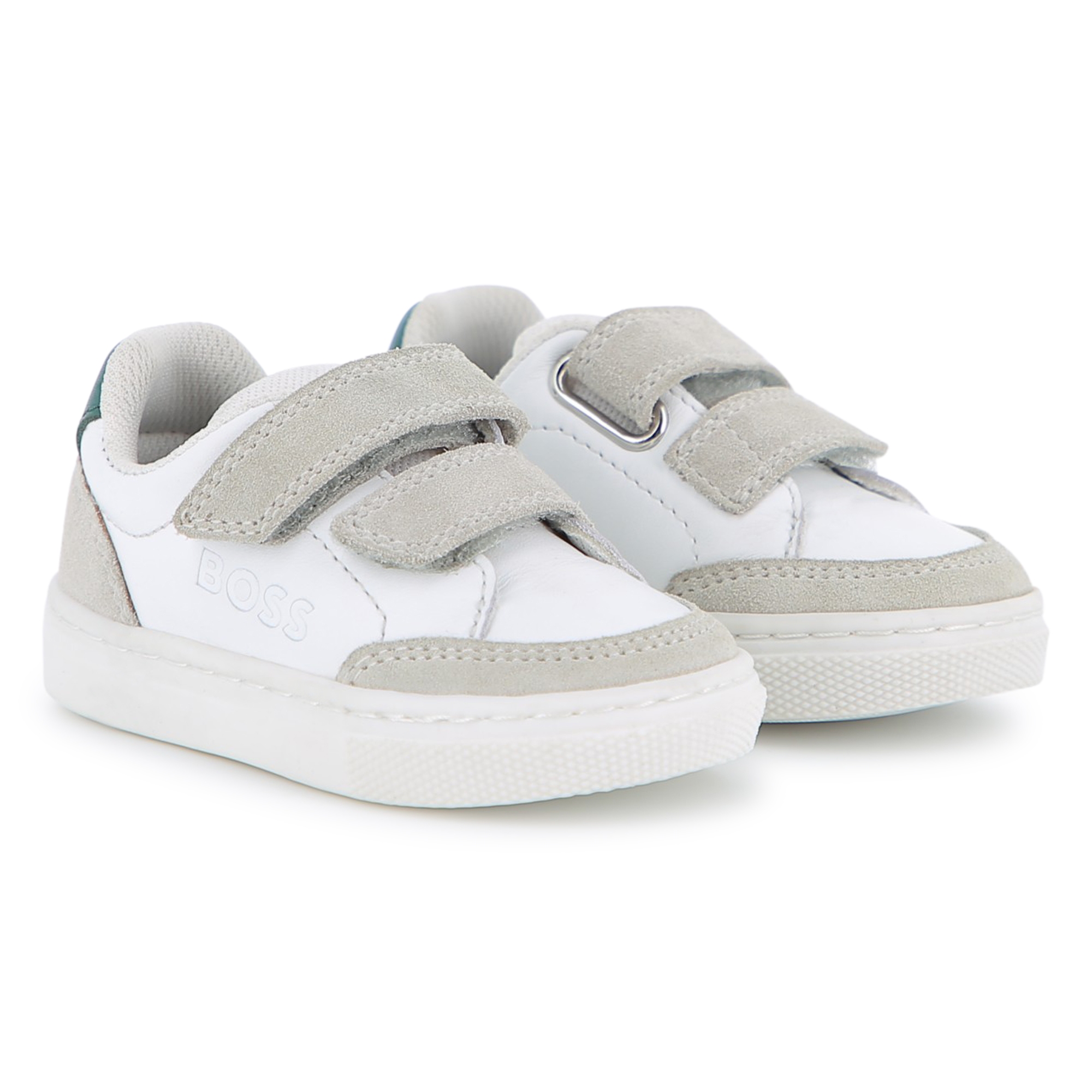 Buty chłopięce BOSS – białe sneakersy na rzepy - obrazek 5