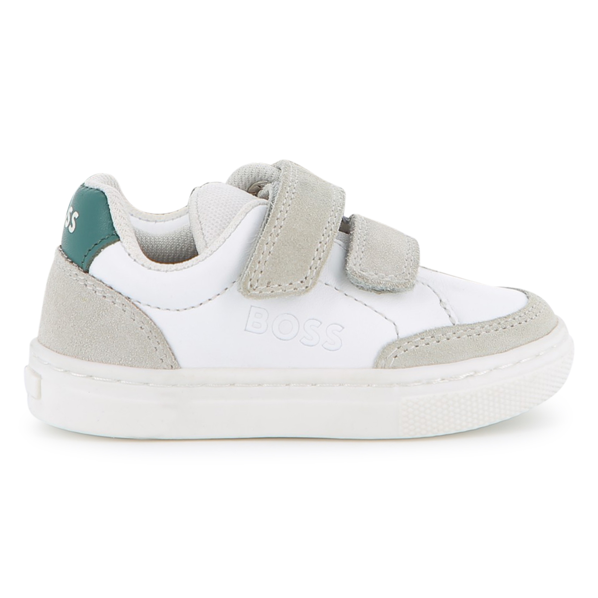 Buty chłopięce BOSS – białe sneakersy na rzepy - obrazek 6