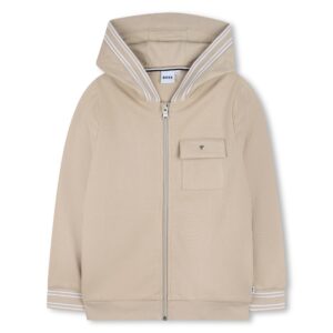 Chłopięca bluza beżowa z kapturem BOSS J52948/249