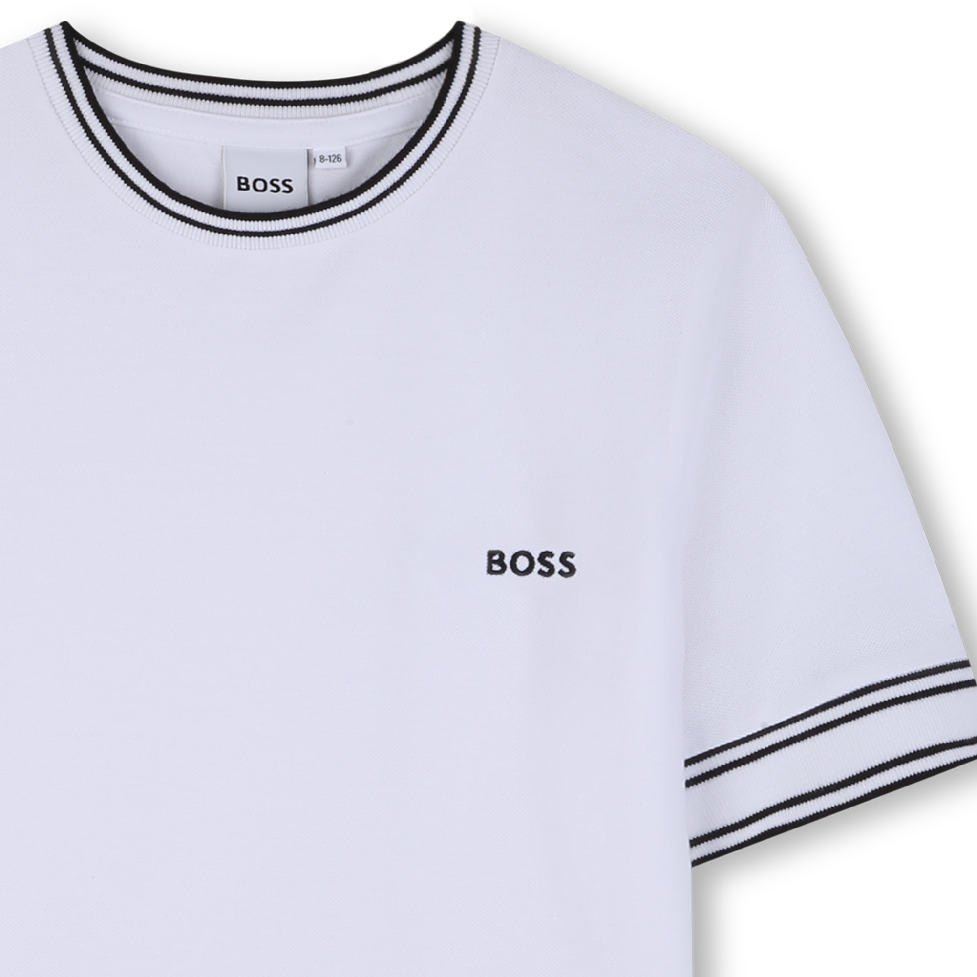 T-shirt chłopięcy BOSS biały z logo J52981/10P - obrazek 3