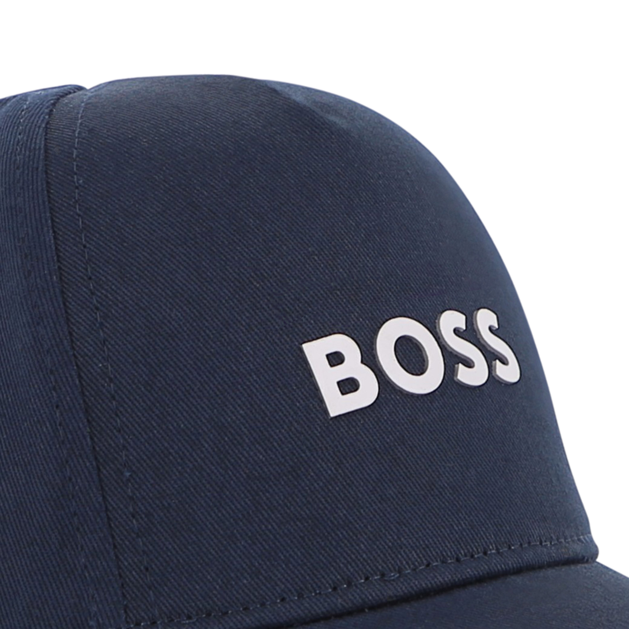 Czapka chłopięca BOSS granatowa z logo – stylowa czapka z daszkiem dla chłopca - obrazek 5