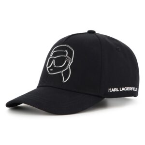 Dziecięca czapka z daszkiem Karl Lagerfeld – czarna