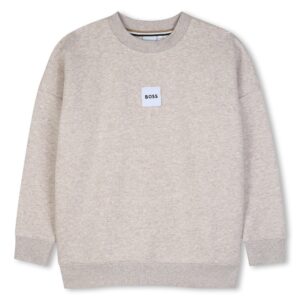 Beżowa bluza chłopięca BOSS z logo