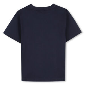 Czarny bawełniany T-shirt chłopięcy BOSS z logo