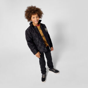 Bluza chłopięca Karl Lagerfeld Kids z monogramem KL – brązowa
