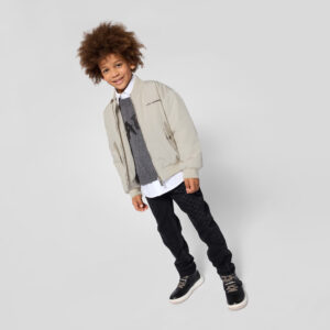 Sweter chłopięcy Karl Lagerfeld Kids z dodatkiem wełny – szary z logo KARL