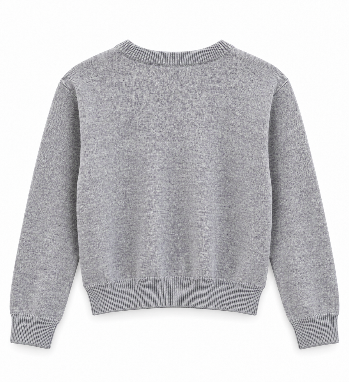 Sweterek dziewczęcy Elisabetta Franchi – elegancki szary sweter ze złotym logo - obrazek 4