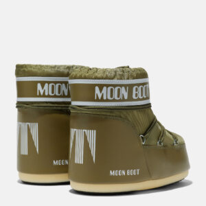 Damskie śniegowce Moon Boot Icon Low Nylon – oliwkowe buty zimowe w modnym stylu