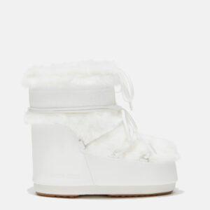 Damskie śniegowce Moon Boot Icon Low Faux Fur – białe futrzane buty zimowe premium