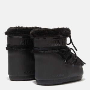 Damskie śniegowce Moon Boot Icon Low Faux Fur – czarne futrzane buty zimowe premium