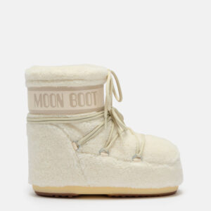 Damskie śniegowce Moon Boot Icon Low Fleece – kremowe, ciepłe i stylowe buty zimowe premium