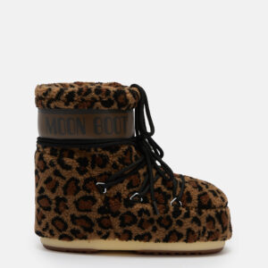 Damskie śniegowce Moon Boot Low Fleece Leopard – stylowe buty zimowe w panterkę